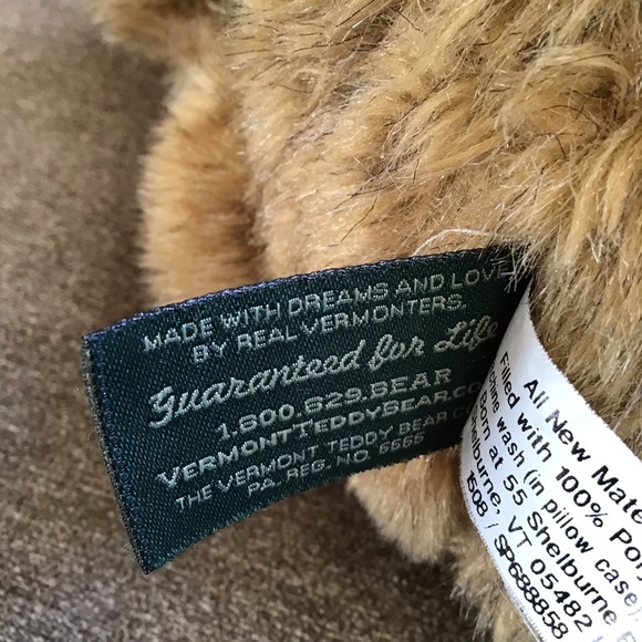 Handmade Jointed Authentic Vermont Classic Teddy Bear (16”) - Picture 4 of 5